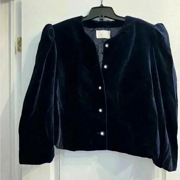 Sportalm designer Vintage Velvet navy blue Austrian make jacket. Fully … - Picture 1 of 9